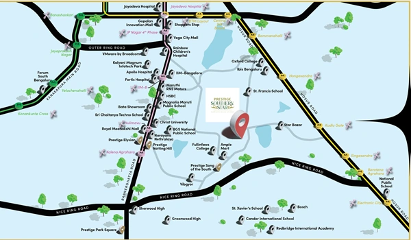 Prestige Southern Star Location Map